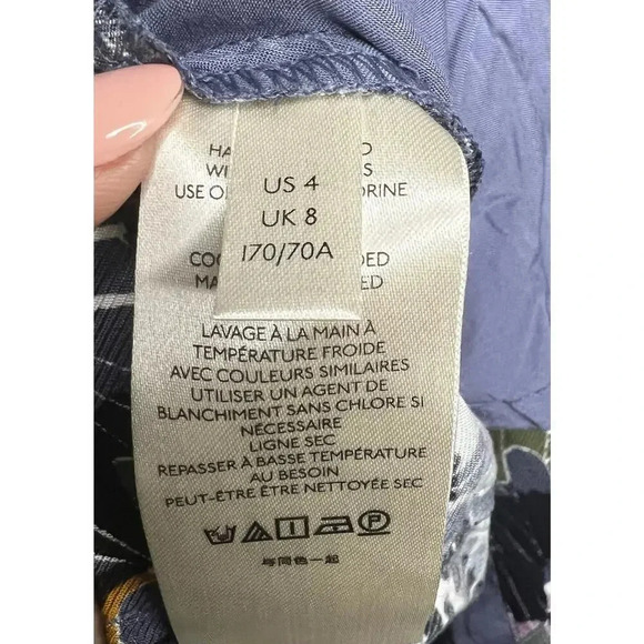 Anthropologie 2pc dress pant and bodysuit blouse set abstract print size 4. - Picture 11 of 15